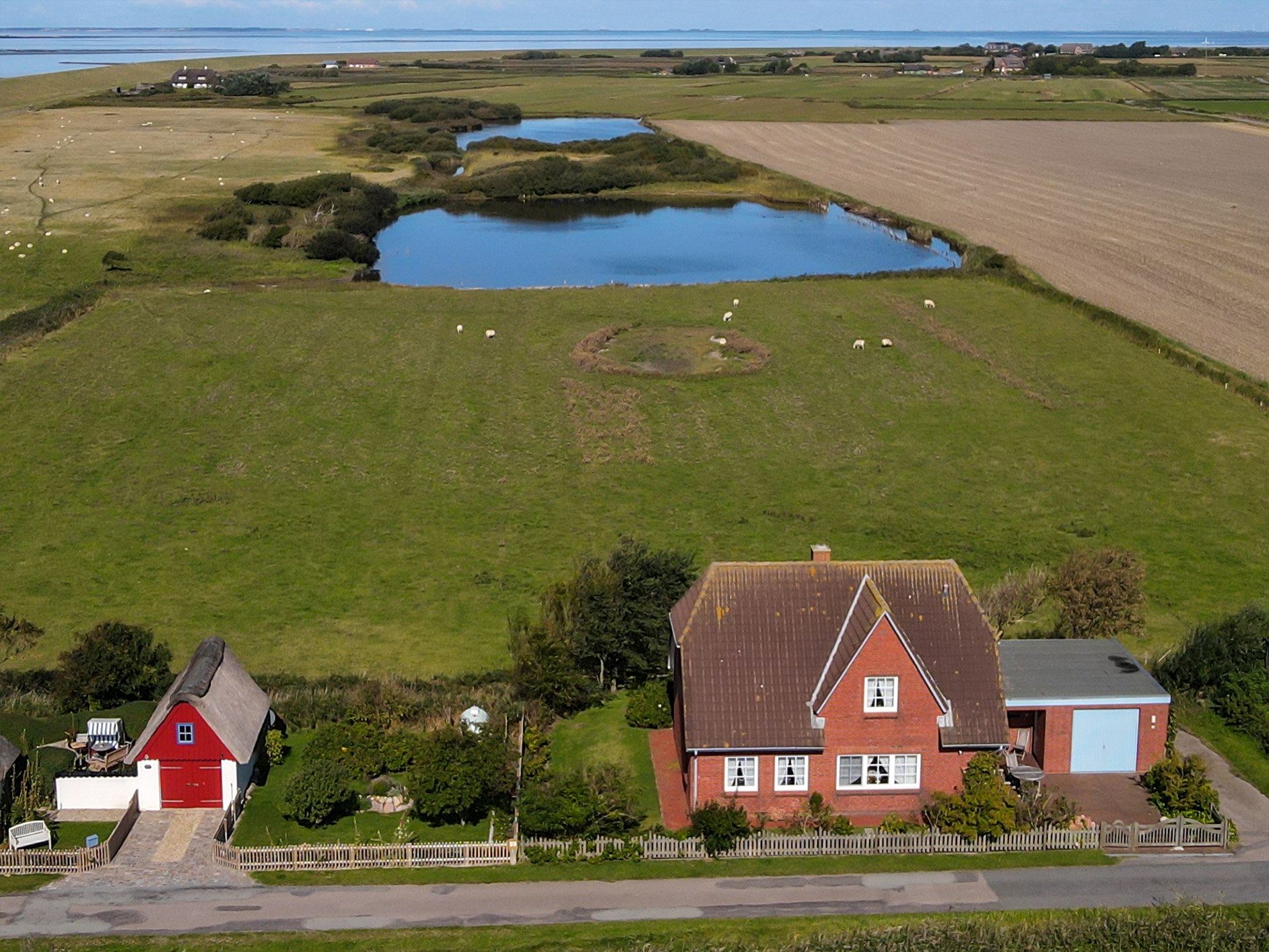 Blick auf das Ferienhaus Lindhorst